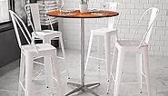 Flash Furniture Lars 36'' Round Wood Cocktail Table with 30'' and 42'' Columns, Natural