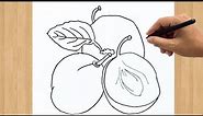 How to Draw a Plum Easy Step by Step Drawing
