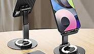 AnHome Cell Phone Stand Holder for Desk Cellphone Stands Holders Desktop 360 Rotatable Height Adjustable Foldable Phone Stand for Recording Charger Compatible with iPhone Samsung and Other Phone