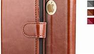 OCASE iPhone 5 Case iPhone 5S Case [Kickstand] [Card Slot] Leather Wallet Flip Case for iPhone 5 / 5S / SE Devices - Brown