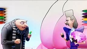 Despicable Me 3 - Felonious Gru And Balthazar Bratt - Coloring Pages For Kids With Color & Kids TV