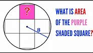 Can you find the area of the purple square? | (Step-by-Step explanation) | #math #maths #mathematics