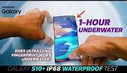 Samsung Galaxy S10 Plus WATERPROOF Test- 💦1 Hour UNDERWATER IP-68 Test|Fingerprint Test Underwater?