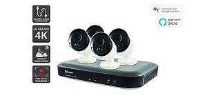 Swann 4 Channel DVR with 4 x 4K Ultra HD Heat & Motion Detection Security Cameras System (SWDVK-455804) | Security Cameras | Cameras & Drones