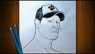 How to Draw John Cena Easy Sketch | Step by Step WWE John Cena Pencil Drawing | Line Art Tutorial