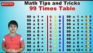 Learn 99 Times Multiplication Table | Easy and fast way to learn | Math Tips and Tricks