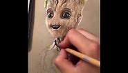 Baby Groot Timelapse Drawing by VIIX ART​