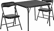 Flash Furniture Kids 3-Piece Folding Square Table and Chairs Set for Daycare and Classrooms, Children's Activity Table and Chairs Set, Black