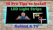 How To Install LED Light Strips Behind TV / Halo Lighting behind TV Step by Step
