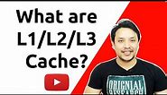 What is cache memory# L1/L2/L3 cache ?