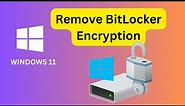 How To Remove BITLOCKER ENCRYPTION In Windows 11 | Remove lock icon from drive |