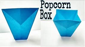 Origami Popcorn Box || How to Fold an Origami Paper Popcorn Box || Origami Paper Box Tutorial