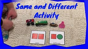 Same and Different Activity - Preschool Classroom at home