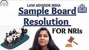 Sample Board Resolution for transfer of shares, sample board resolution to open bank account for NRI
