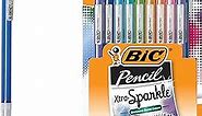 BIC Xtra-Sparkle Number 2 Mechanical Pencils With Erasers (MPLP241-BLK), Medium Point (0.7mm), 24-Count Pack, Cute Mechanical Pencils For Girls, Boys and Adults (Barrel Colors May Vary)