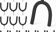 HUHOLE Screw in U Hook, Black, 16PC, Shovel Holder Wall Mount, U Hooks for Hanging Garden Tools