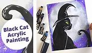 Black Cat Acrylic Painting Tutorial for Beginners