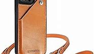 iPhone 13 Pro Leather Crossbody Case & Wallet - 6.1" Brown
