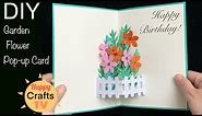 HOW TO MAKE GARDEN FLOWER POP UP CARD I DIY Birthday Card | Handmade Card