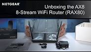 Unboxing the NETGEAR Nighthawk AX8 8-Stream Wi-Fi 6 Router | RAX80