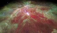 Fly through the Orion Nebula in visible and infrared light