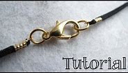 How to Attach a Clasp to Leather Cord / Finish a Leather or Cord Necklace - DIY Jewelry Tutorial