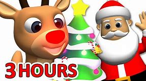 "Kids Christmas Songs" 3 Hours | Rudolf, Santa Claus, Frosty & More, Children Busy Beavers