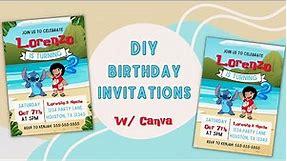 DIY Lilo and Stitch Birthday Invitations Using Canva
