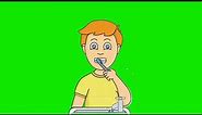 brushing teeth graphics motion animation cartoon green screen video for youtubers