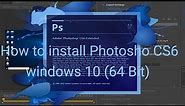 How to install adobe photoshop cs6#windows 10 #64 Bit