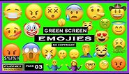 Pack 03 | Top 30 Animated green screen Emoji Free Download | Green screen emojis download
