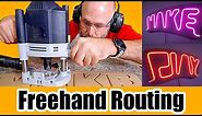 Learn how to freehand route and make neon LED signs. Woodworking tutorial.