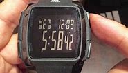 adidas Unisex ADP6090 Digital Black Striped Watch with Polyurethane Band