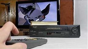 TESTED SHARP VC-A410 VHS VCR Player Recorder w/ Remote & Cable Vintage