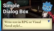 RPG or Visual Novel dialog box for Godot 3!