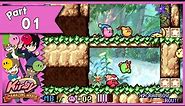 Kirby & The Amazing Mirror 4-Player co-op walkthrough (w/ commentary) Part 1 - A Lot Going On