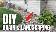 DIY French Drain & Landscaping | River Rock | Yard Drainage Solution