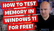FREE Quick Way To TEST For Faulty RAM Modules NO Downloads Needed Windows Memory Diagnostic