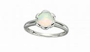 10k White Gold Lab Created Opal Ring, Size 7