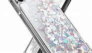 Miss Arts for iPhone Xs MAX Case, Girls Women Cute Bling Flowing Liquid Holographic Holo Glitter Case Reinforced Corners Shock-Absorption Cover for Apple iPhone Xs MAX -Silver