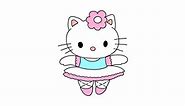 Розмальовка Hello Kitty Балерина ♥ Онлайн і Надрукувати безкоштовно!