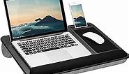 LAPGEAR Home Office Pro Lap Desk with Wrist Rest, Mouse Pad, and Phone Holder - Black Carbon - Fits up to 15.6 Inch Laptops - Style No. 91598