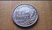 100 Francs coin from 1955 in HD