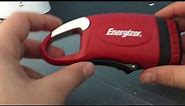 Energizer Red 3 LED Dynamo Crank Flashlight With A Carabiner Unboxing, Review, And Test