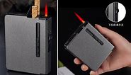 Portable metal cigarette case - cigarettes holder box+lighter automatic windproof from Aliexpress