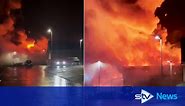 Firefighters battle battery recycling plant blaze for second night