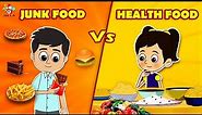 Junk Food vs Healthy Food | Mom's Lesson | English Moral Story | English Animated | English Cartoon