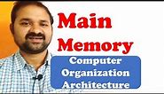 Main Memory (RAM) In Computer Organization Architecture - Memory Connection to CPU
