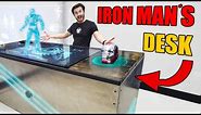 We made a REAL HOLOGRAM Desk like Tony Stark's!