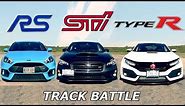 2017 Honda Civic Type R vs. Subaru WRX STI -TRACK REVIEW // ONE TRACK MIND Ep. 6